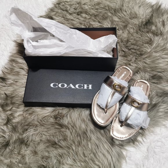 Coach Shoes - Coach Champagne Rose Gold Sandal